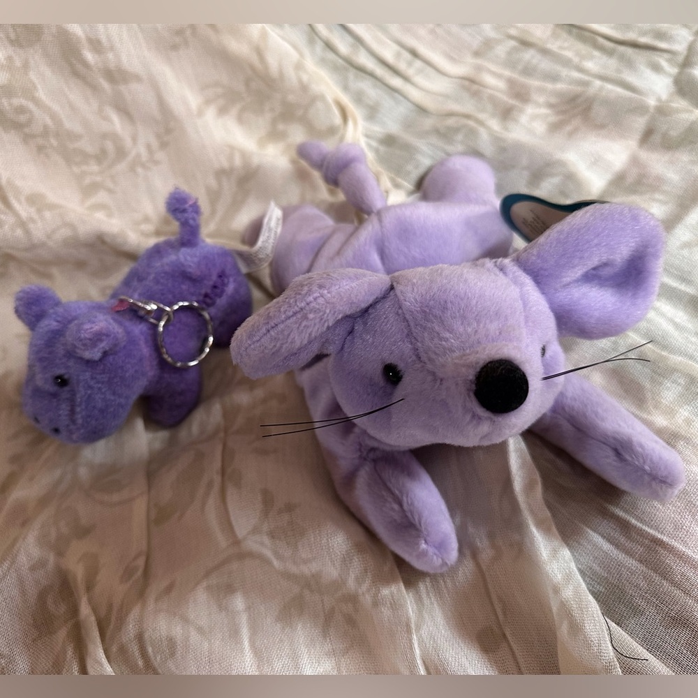 Mozzarella The Mouse & Hippo Baby Hilda W/Keychain Full of Beans